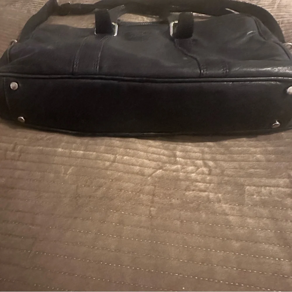 Cole Haan Black Leather Laptop Convertible Bag
